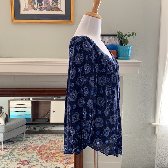 Anthropologie Maeve size 4 blue print blouse - Picture 2 of 5